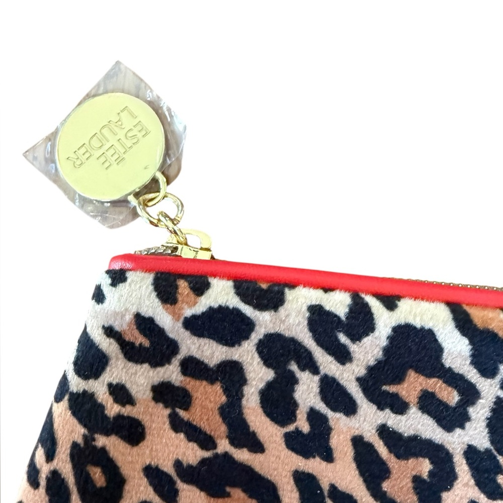 Estee Lauder Leopard Print Cosmetic Bag with Birthstone Stickers - Picture 3 of 6